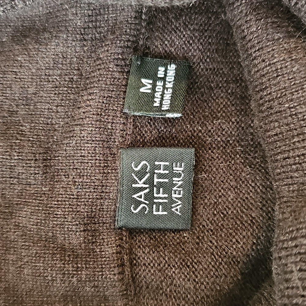 Saks Fifth Avenue Silk Cashmere Cowlneck Bubble Shoulder Longsleeve Sweater, Med - Picture 8 of 15
